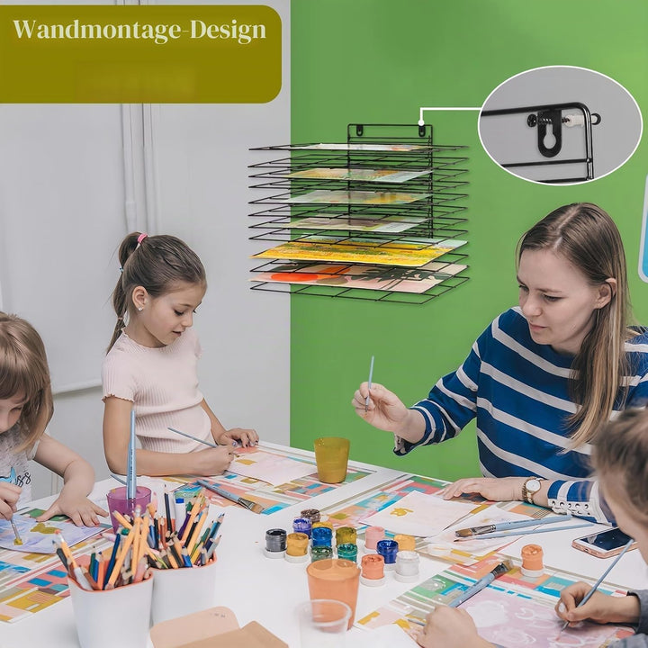Kunst-Trockenständer für Klassenzimmer, Farbtrockengestell, kleines Kunsttrockengestell, Wandkunst-A