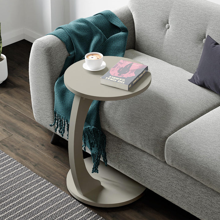 [en.casa] Beistelltisch Holeby Couchtisch Sofatisch auf Rollen Betttisch Laptoptisch C-Form Wohnzimm