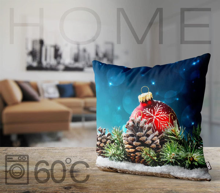 VOID Advent Tannenzapfen Winter Kissenbezug Kissenhülle Sofakissen Kissen Deko Weihnachten Winter We