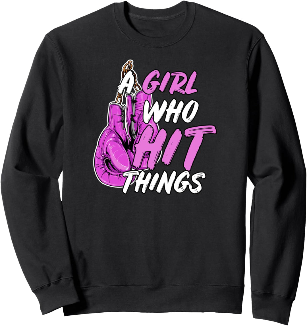 Frauen Boxen Kickboxen Handschuhe Damen Mädchen Geschenk Sweatshirt