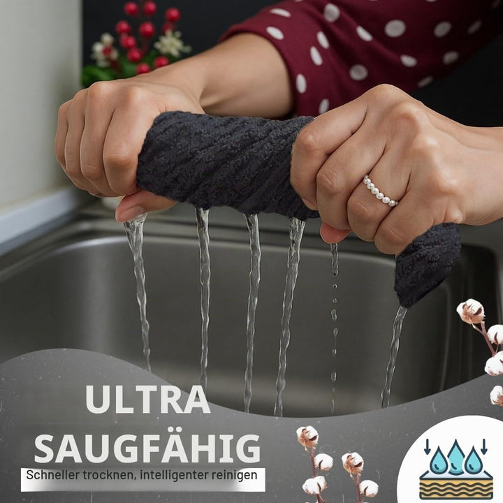 Premium Küchentücher - 6 Stück, 100% Baumwolle, 38,1 x 63,5 cm, saugfähige Geschirrtücher - 425 g/m²
