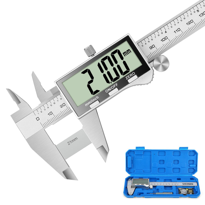 Ueznirn Digital Messschieber mit Grossem LCD-Bildschirm 200mm 200mm-Silbrig, 200mm-Silbrig