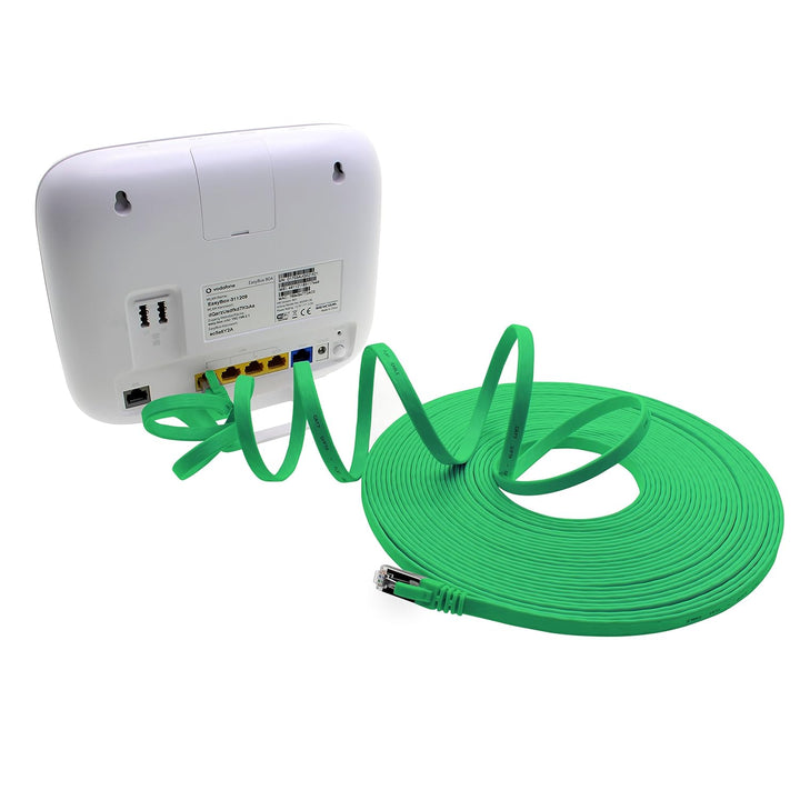 5m - grün - 10 Stück Cat7 Flachkabel Netzwerkkabel Cat 7 Rohkabel Gigabit Lan (10Gbit/s) Flachbandka