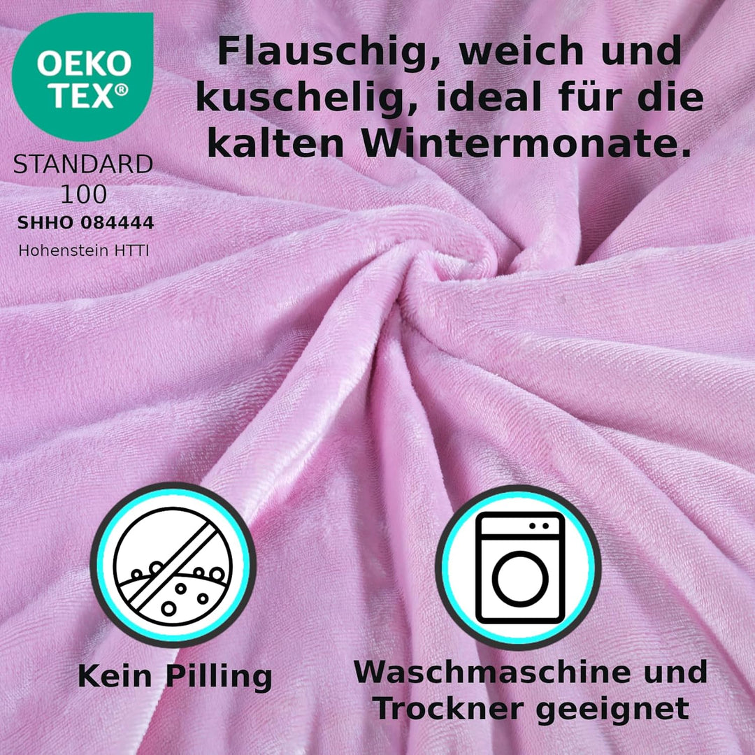 MALIKA® Premium warme Spannbettlaken Cashmere-Touch Bettlaken Jersey Fleece Spannbetttuch Laken, Far