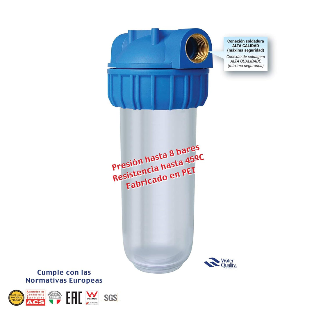 Bbagua GS530771.1 Filterbecher 10" mit Metallgewinde, Halterung und Schlüssel, Kunststoff, 3500 lite