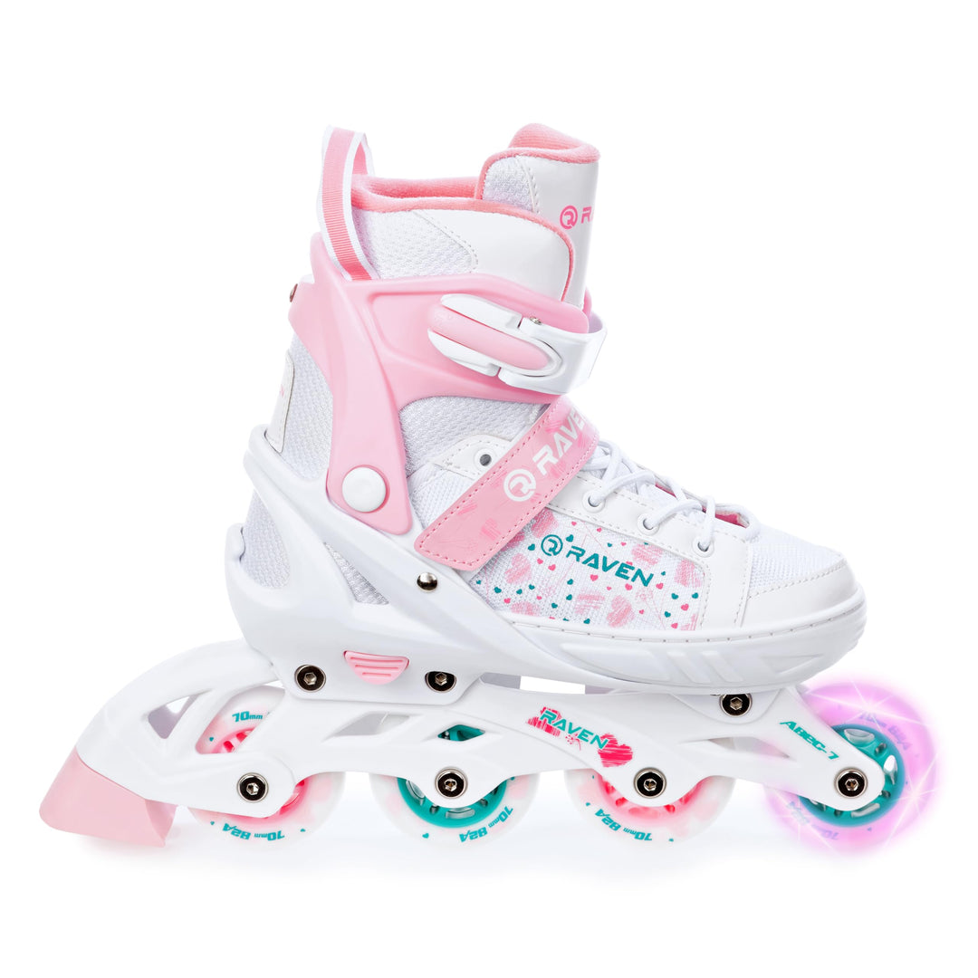 RAVEN Inline Skates Inliner für Kinder Mädchen verstellbar 35-39 (23cm-25,5cm) Rosi, 35-39 (23cm-25,