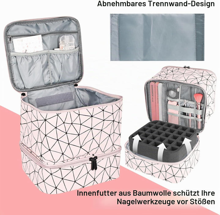 Nagellack Aufbewahrung Organizer Tasche, Doppelschicht Nagellack Aufbewahrungsbox Tasche Organizer f