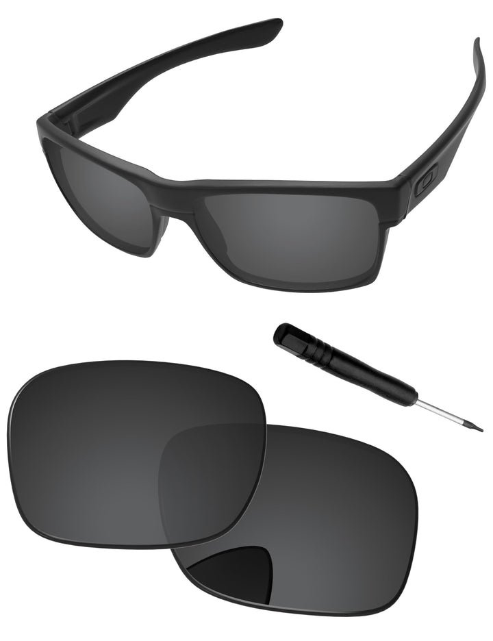 PapaViva Ersatzlinsen & Schraubendreher für for Oakley TwoFace OO9189 Pro+ Black Grey Polarisiert, P