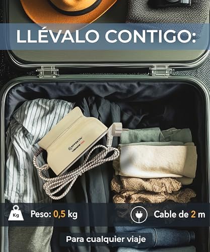 EFFEKTIV Reisebügeleisen, Handgerät Dampfbügeleisen, Ultrakompaktes-leichtes, 3 in1-Mini Dampfglätte