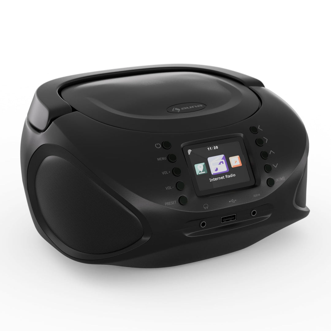 auna Roadie Smart CD-Player Tragbar – Bluetooth-Boombox Mit Dab+/Fm/Internet-Radio, CD/Mp3-Player, 2