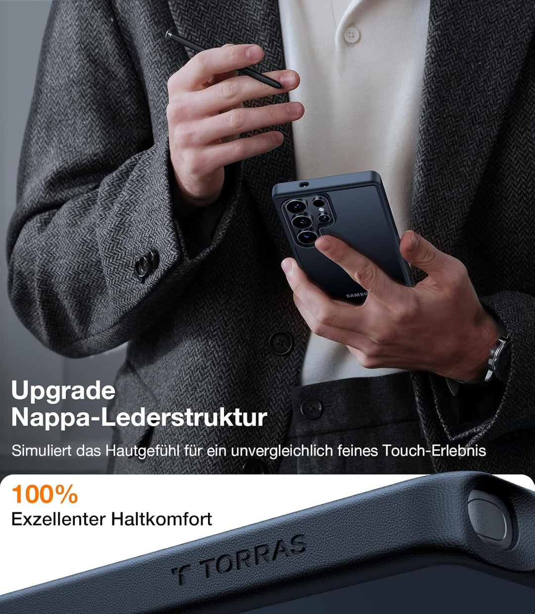 TORRAS für Samsung Galaxy S25 Ultra Hülle [TOP Militärschutz] mit 360°Airbags Stossfeste Handyhülle