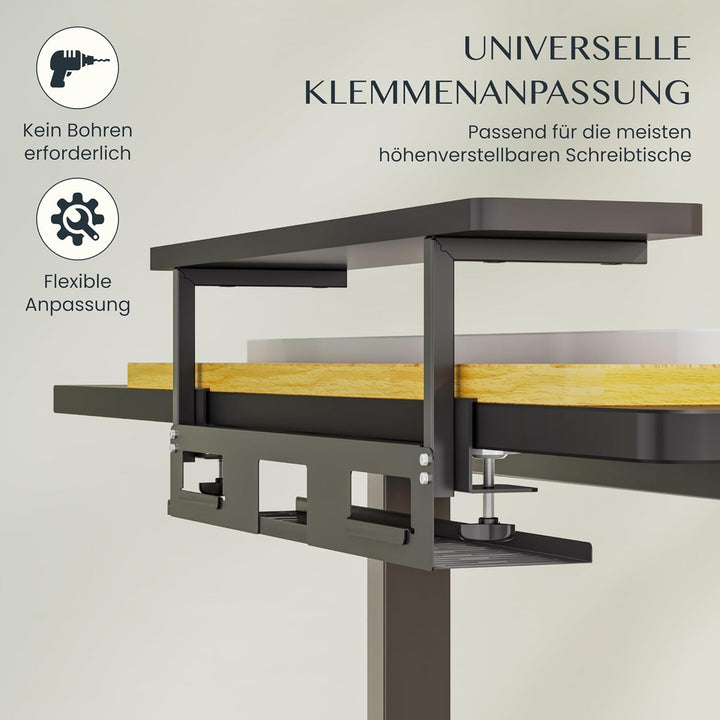 FlexiSpot Monitorerhöhung mit Kabelmanagement, Schreibtisch Aufsatz, klemmbare Schreibtischablage, S