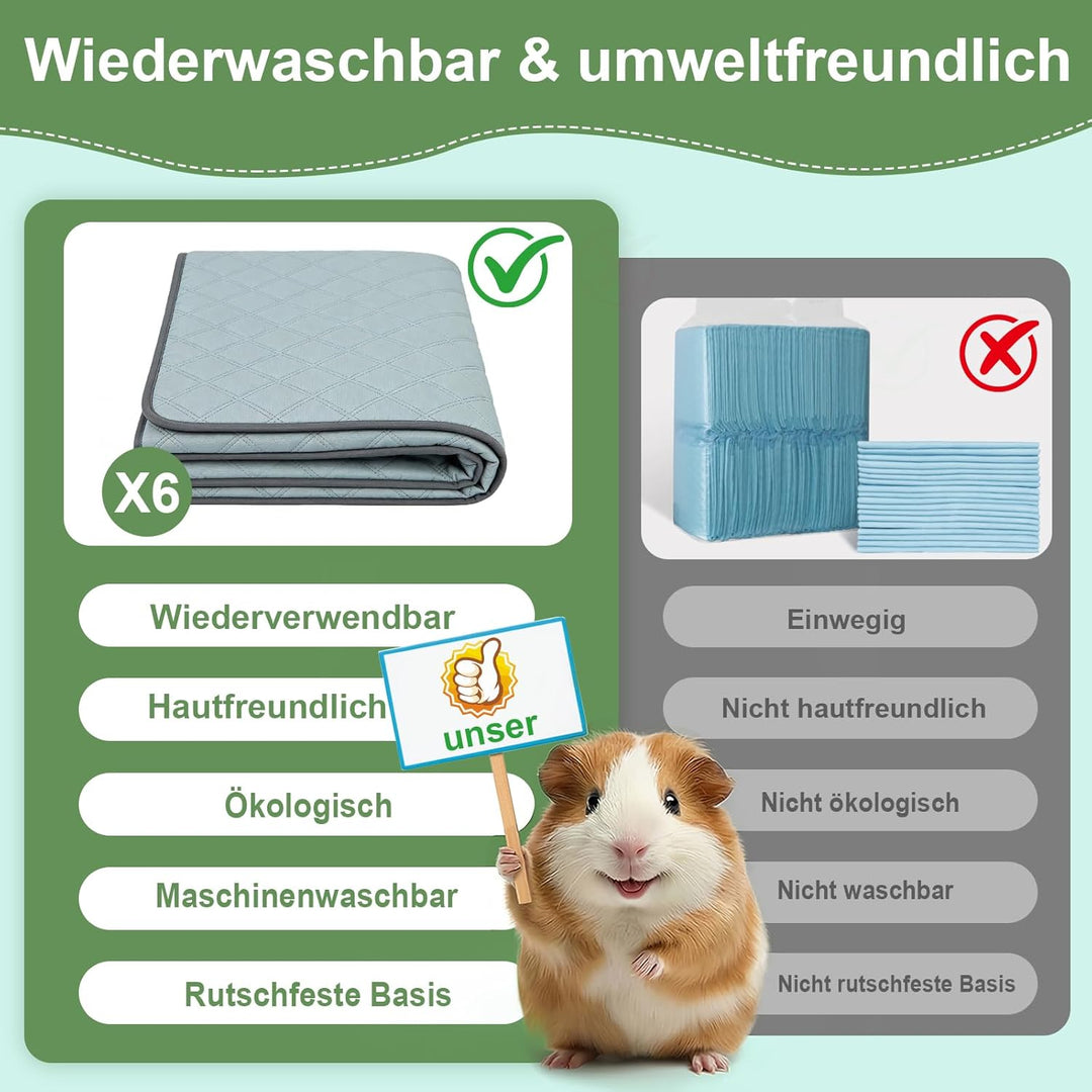 pipipads meerschweinchen Wiederverwendbare - Super Saugfähig & rutschfest, Ideales Meerschweinchen Z