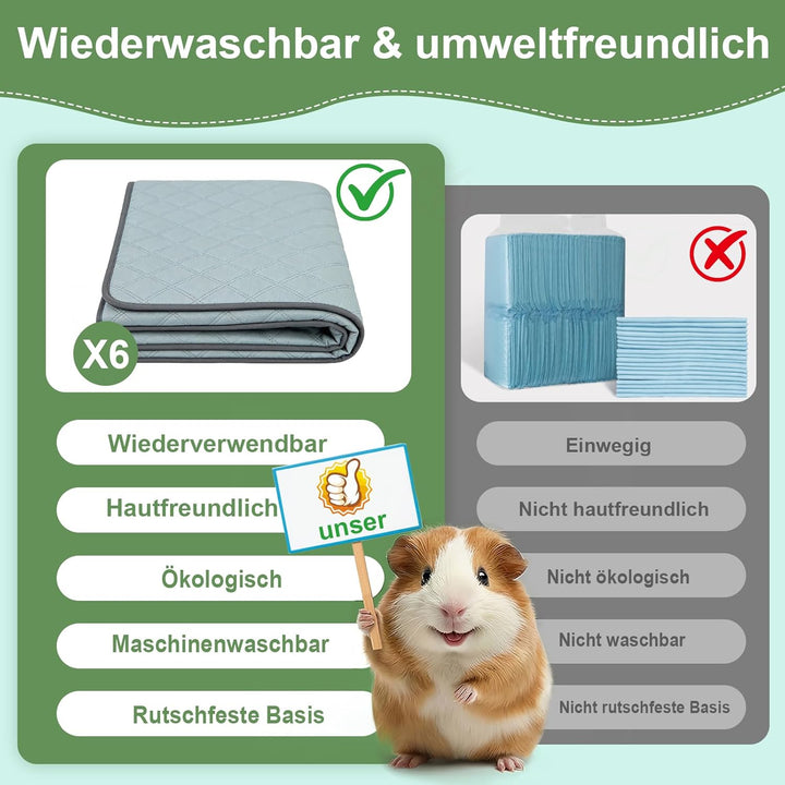 pipipads meerschweinchen Wiederverwendbare - Super Saugfähig & rutschfest, Ideales Meerschweinchen Z