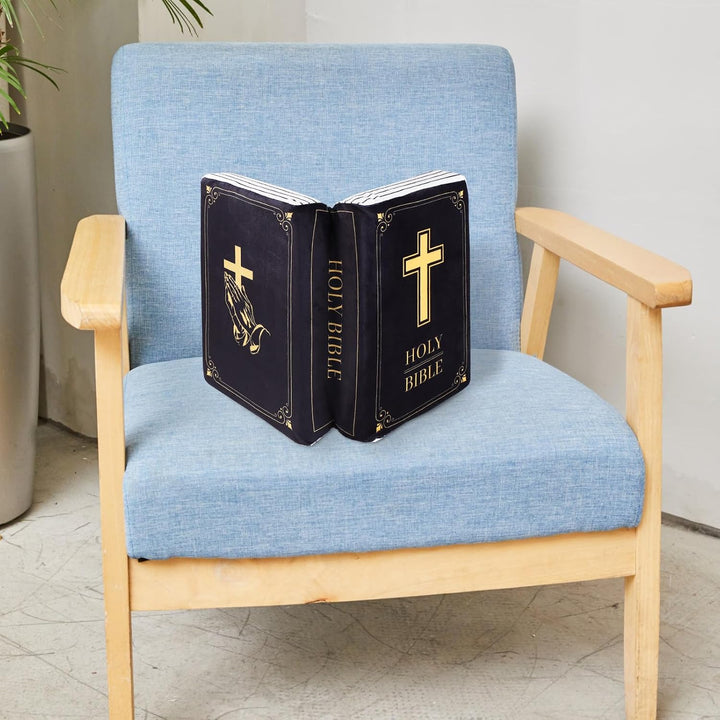 Bibelkissen, 33 x 22 x 9 cm, Kissen in Buchform aus Samt, das sich öffnet, religiöse Geschenke, Oste