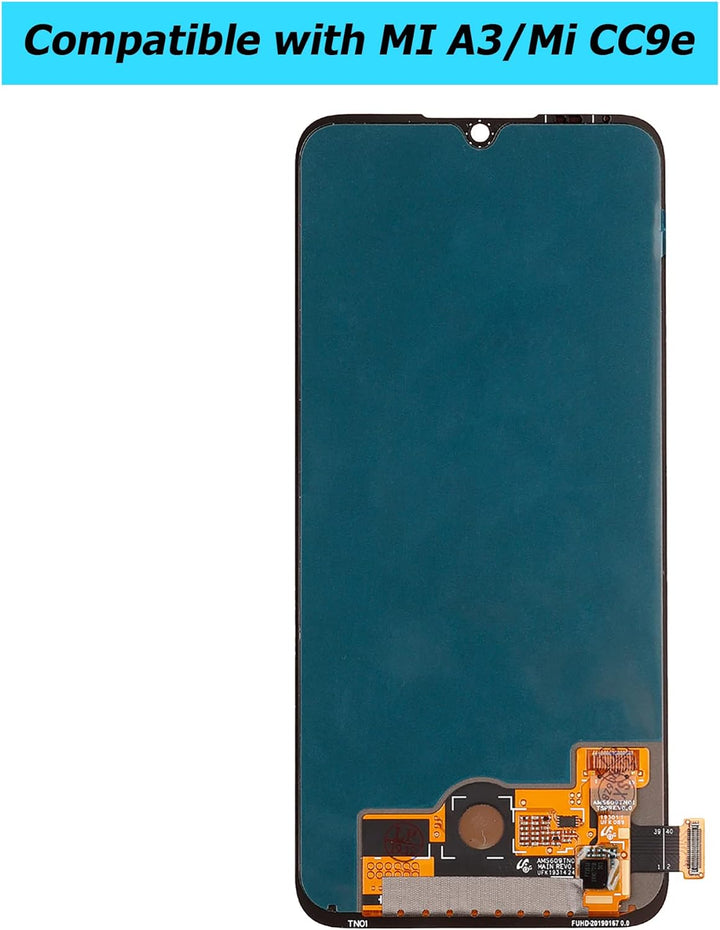 E-YIIVIIL Ersatz LCD Display Kompatibel Für Xiaomi Mi A3 M1906F9SH, M1906F9SI Mi CC9e (Schwarz Ohne