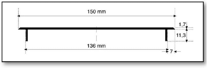 Aluminium Lüftungsgitter Stegblech Länge 2000 mm Breite 150 mm Edelstahl eloxiert