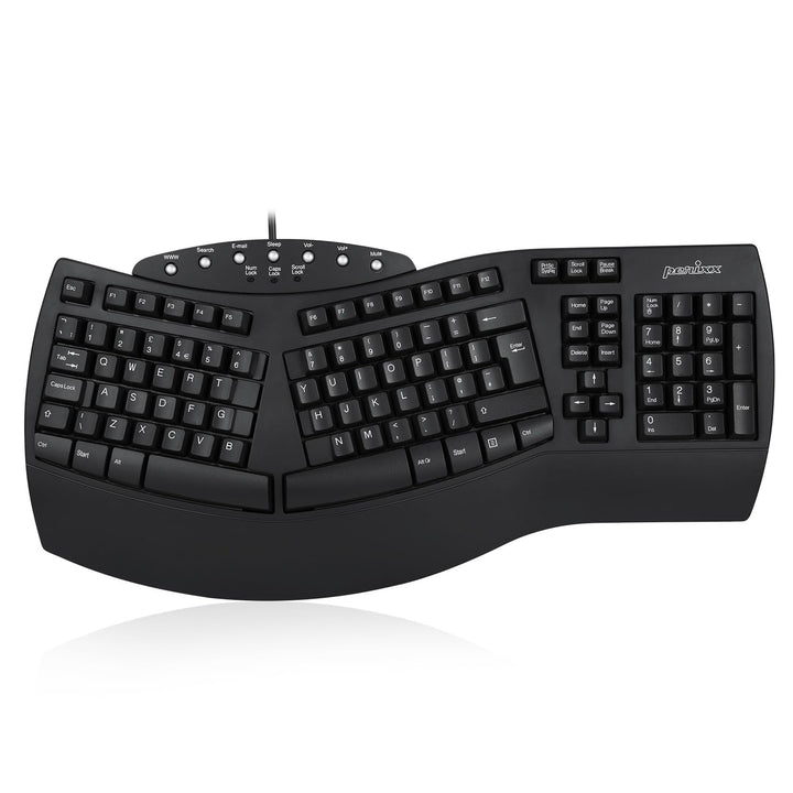 Perixx Periboard-512 Ergonomische Geteilte Tastatur, Natürliches ergonomsiches Design, 485 x 236 x 4