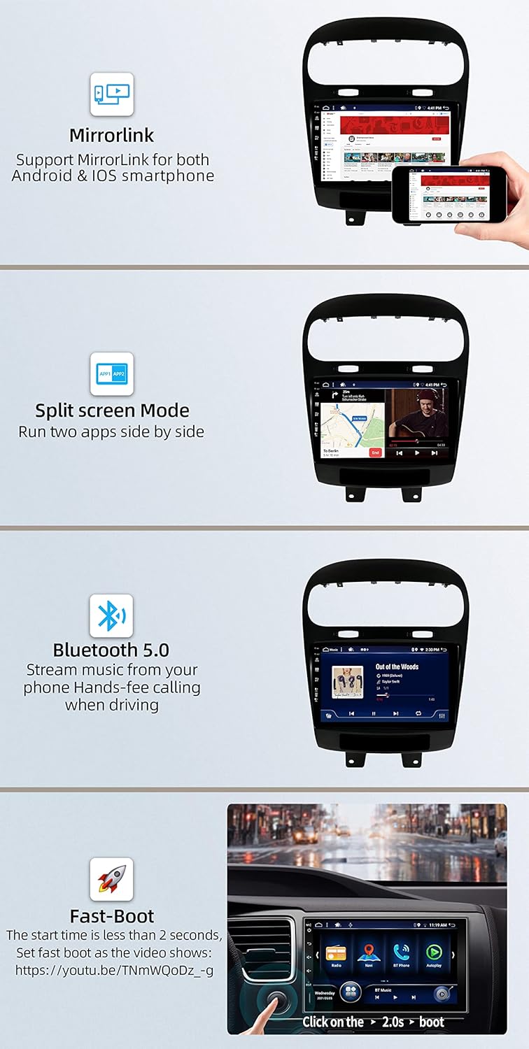 JOYX Android 12 IPS Autoradio Passt für Fiat Freemont Dodge Journey Leap (2012-2020) - 4G+64G - Eing