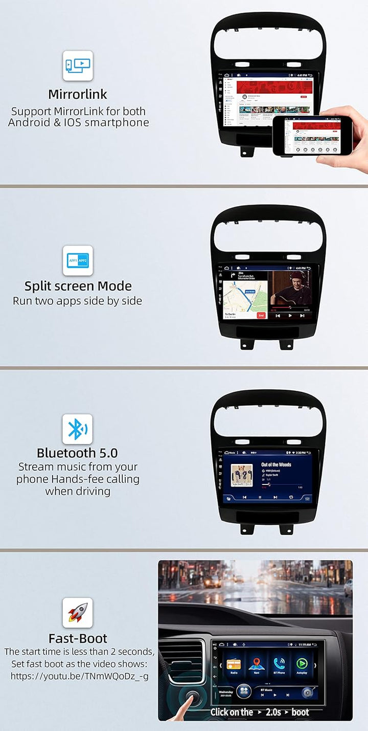 JOYX Android 12 IPS Autoradio Passt für Fiat Freemont Dodge Journey Leap (2012-2020) - 4G+64G - Eing