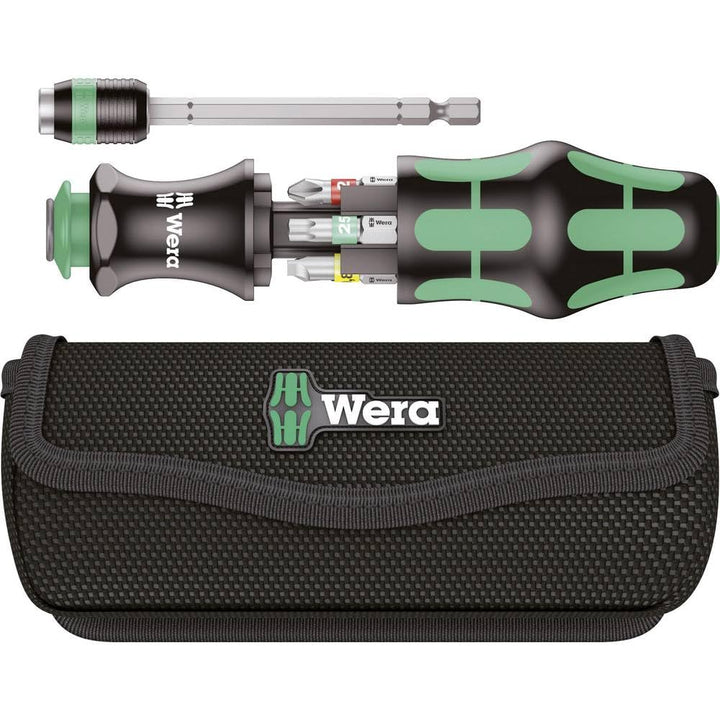 Wera 05051016001 Kraftform Kompakt 20 Tool Finder 1, mit Tasche, 7-teilig, Schwarz Grün, One size Sc