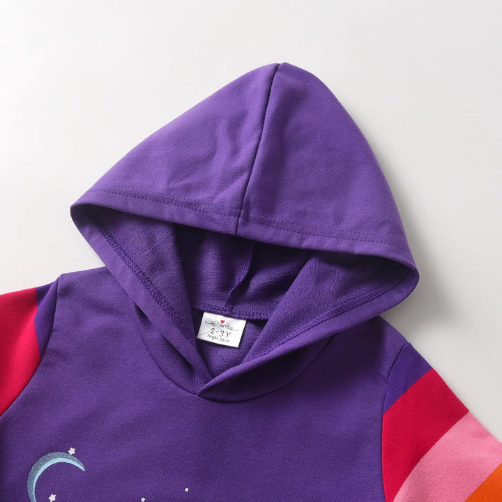 VIKITA Mädchen Kapuzenpullover Kleider Baumwolle Hoodie Herbst Winter Freizeit 2-8 Jahre 3-4 Jahre L