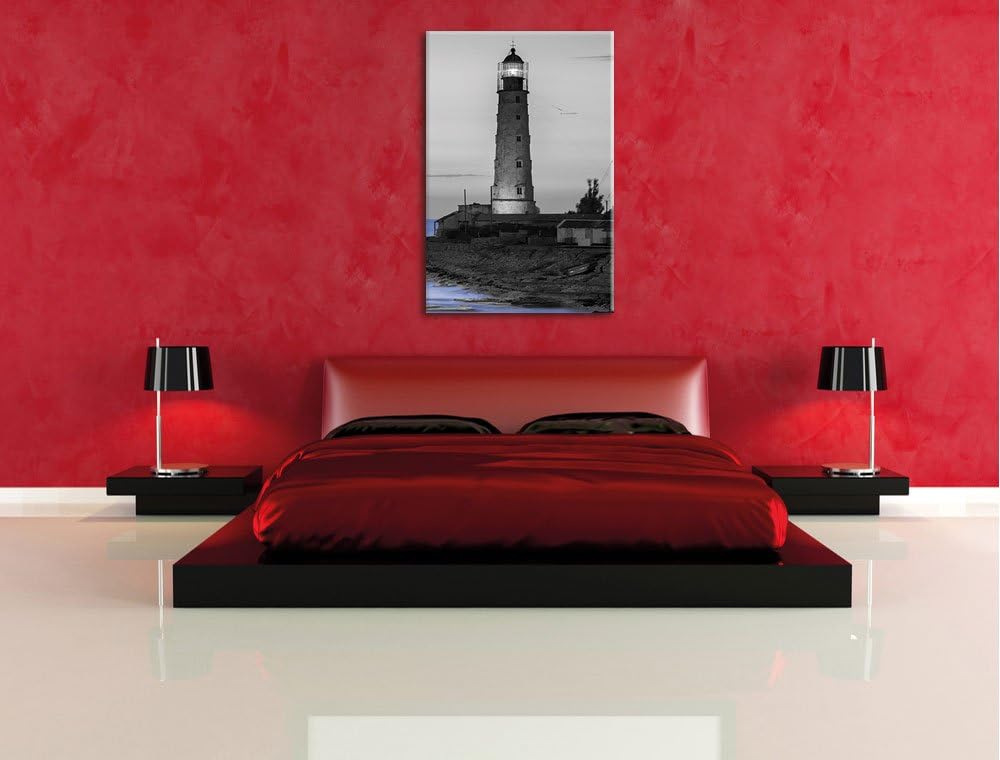 Pixxprint Alter Leuchtturm bei Sonnenuntergang als Leinwandbild/Grösse: 120x80 cm/Wandbild/Kunstdruc