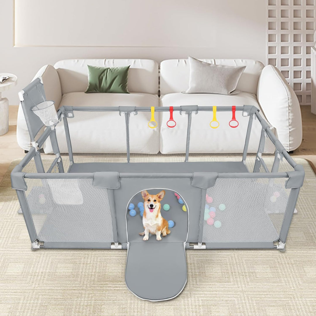 Laufstall Baby,Laufstall baby faltbar für Babys mit weichem,Baby Laufstalls mit Reissverschlusstür,K