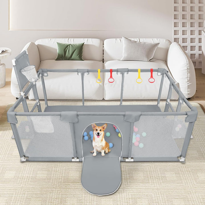 Laufstall Baby,Laufstall baby faltbar für Babys mit weichem,Baby Laufstalls mit Reissverschlusstür,K