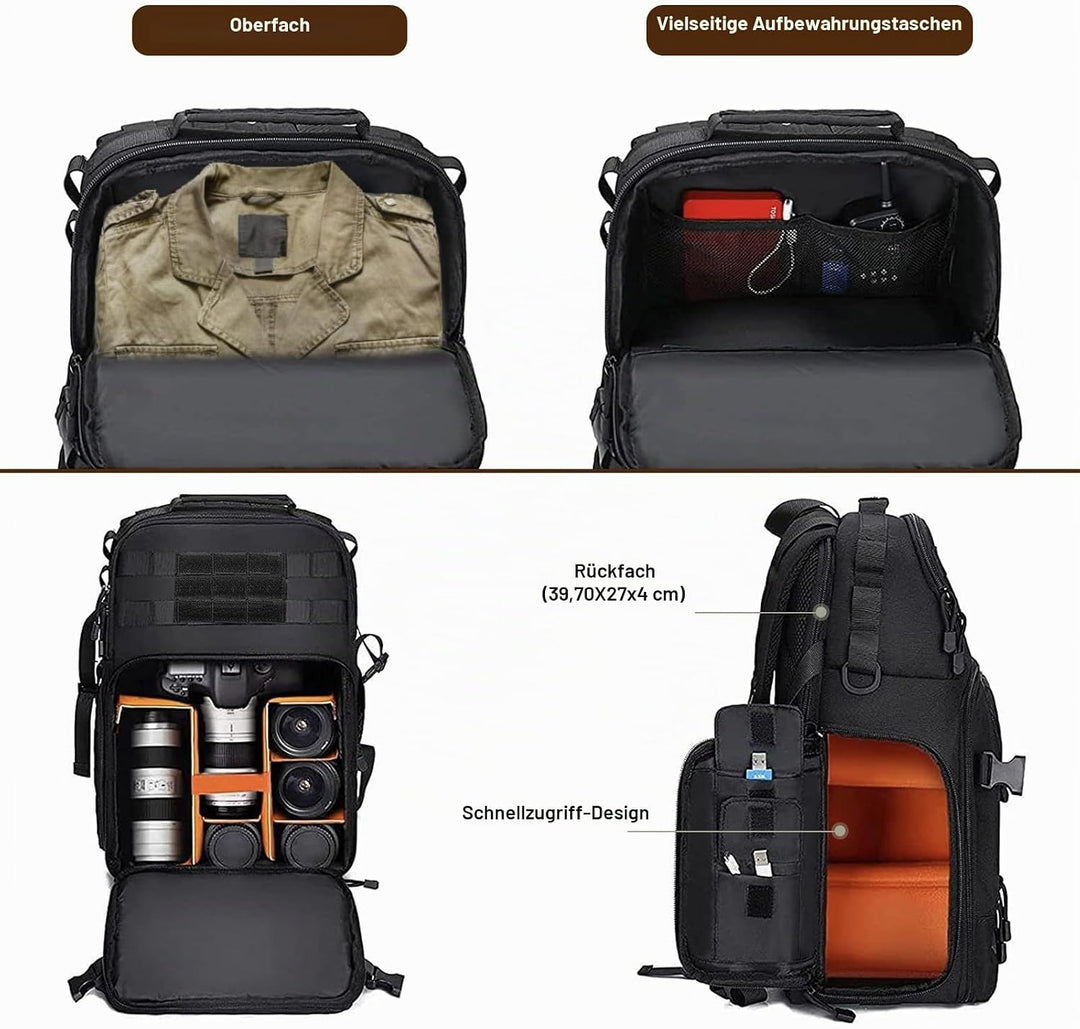 MOSISO Kamerarucksack, DSLR/SLR/Spiegellose Fotografie Taktisch Kamera Tasche Hülle Wandern im Freie