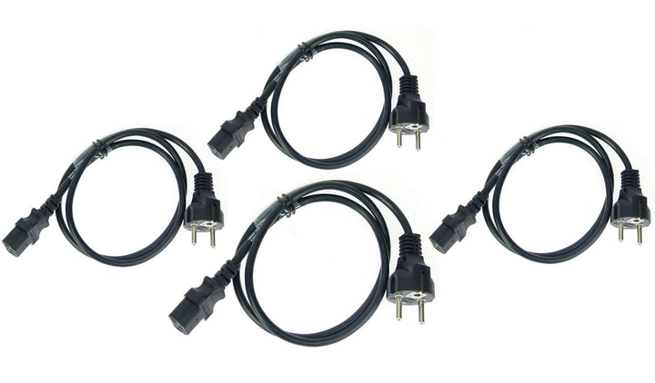 4 Stück Adam Hall 1 m Kaltgerätekabel Netzkabel schwarz 3 x 0,75 mm² CEE 7/7 - C13, K3PKD 0100 1 m K