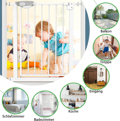 UISEBRT Türschutzgitter Ohne Bohren Treppenschutzgitter für Kinder 95-105cm breit, Auto-Close Baby S