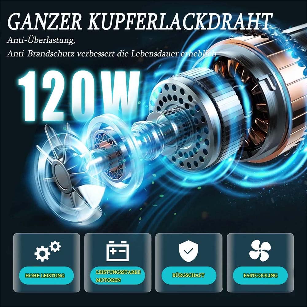 Akku-Winkelschleifer 125 mm, Ersatz für Makita 18V BL1830, Anti-Vibrations-Griff, Brushless, 11000U/
