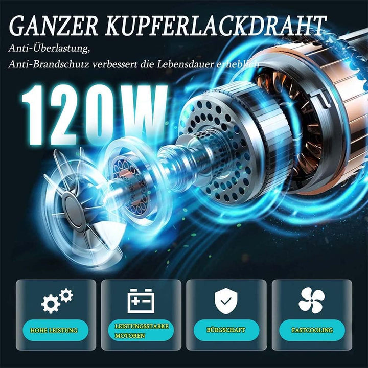 Akku-Winkelschleifer 125 mm, Ersatz für Makita 18V BL1830, Anti-Vibrations-Griff, Brushless, 11000U/