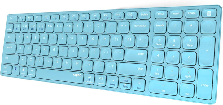 Rapoo E9700M kabellose Tastatur Wireless Keyboard wiederaufladbarer Akku flaches Aluminium Design DE
