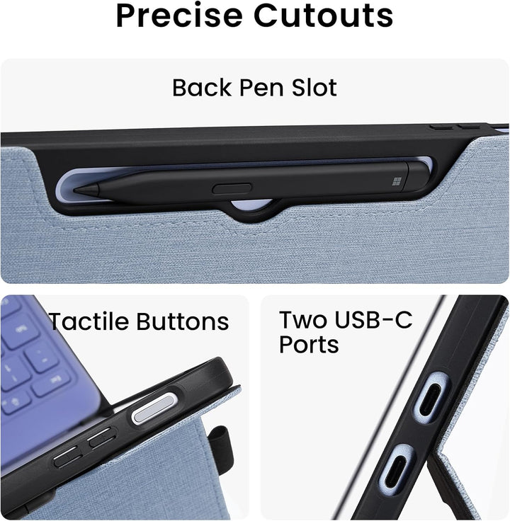 Omnpak Hülle für Microsoft Surface Pro 12 （2025 ） 12 Zoll, Lightweight Protective, Multiple Angle, S