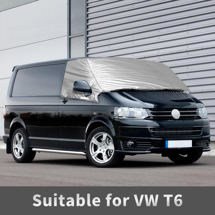 Opaltool Externe Thermo Scheibenabdeckung passend für VW Transporter T6, Luxus Silber Wrap Windschut