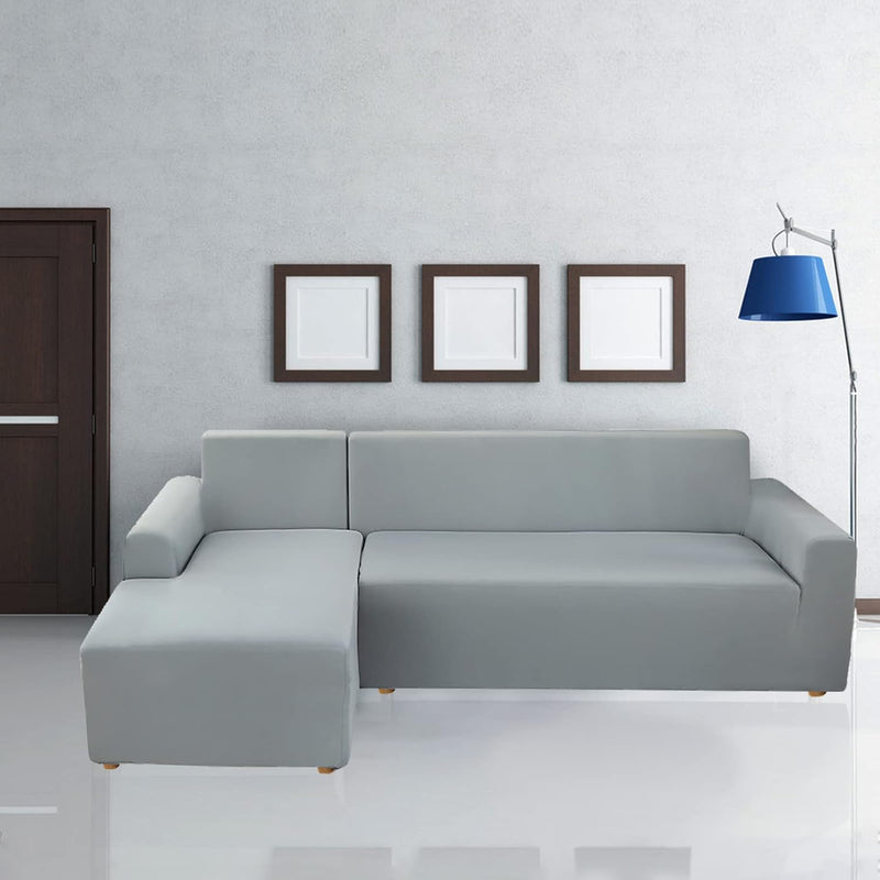 Jaotto Sofa Überwürfe Sofabezug Elastische Spandex Stretch Sofabezüge Couchbezug für L-Form Sofa Uni