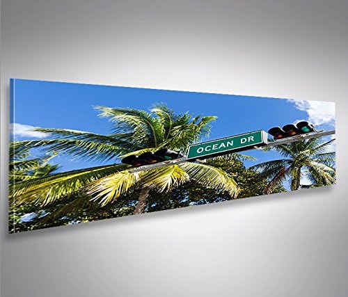 islandburner Bild Bilder auf Leinwand Ocean Drive Miami Beach Panorama XXL Poster Leinwandbild Wandb