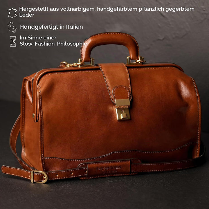 Time Resistance Leder Arzttasche - Arztkoffer - Doktortasche - Aus 100% Echtleder - Aktentasche für