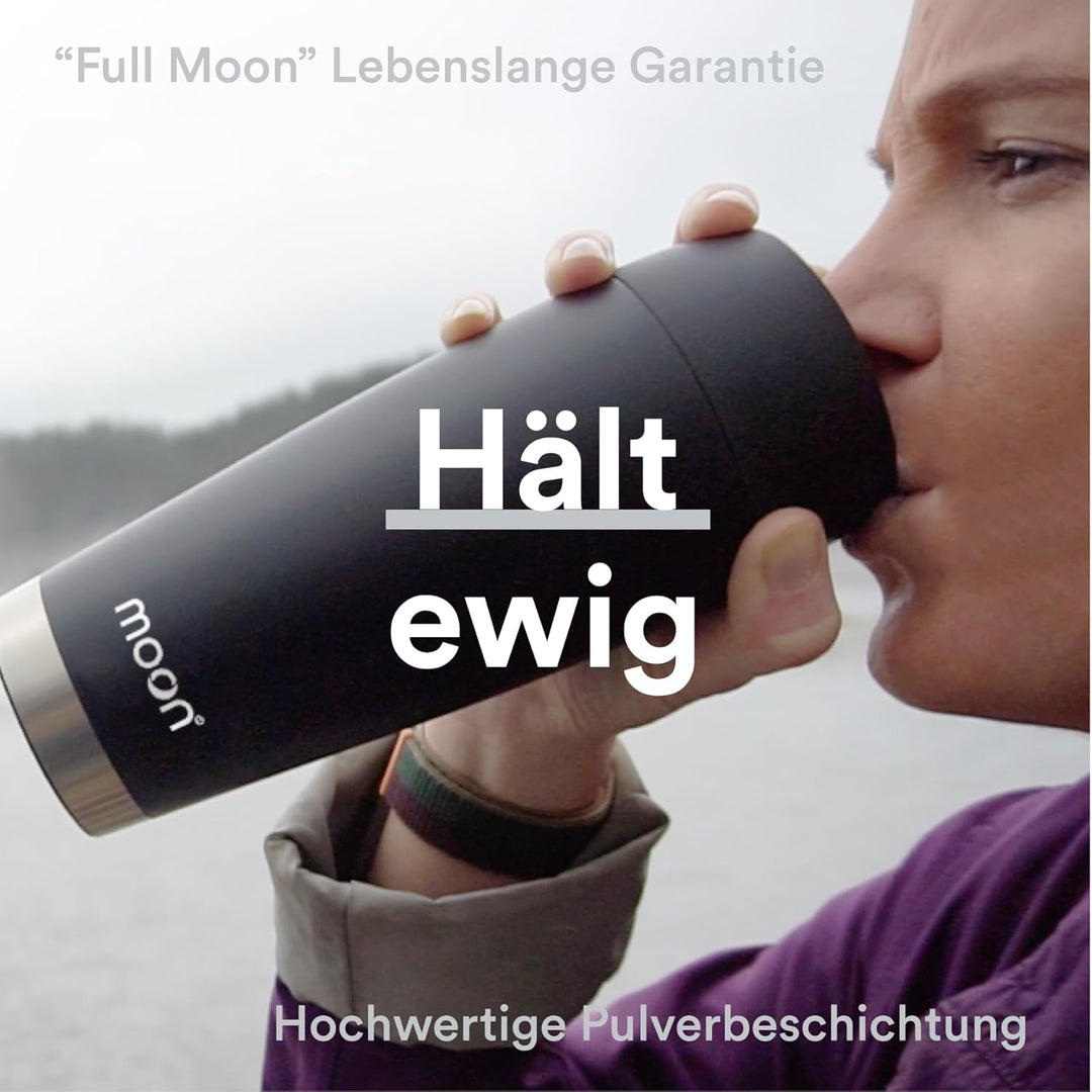 Moon 360° Thermobecher, Kaffeebecher to go, Thermo, Travel Mug 450 ml, Becher Coffee-to-go, Isolierb