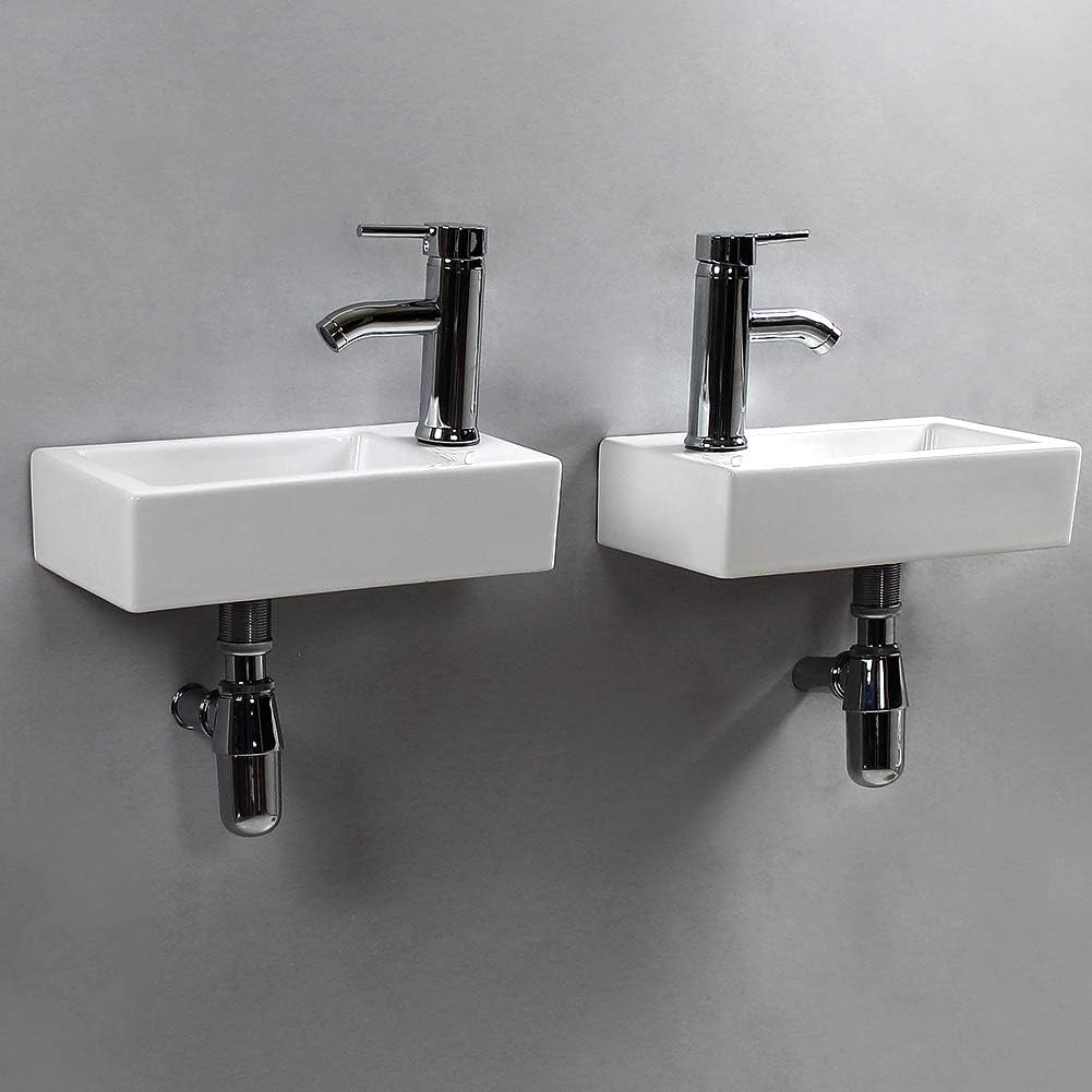 Waschbecken aus Keramik, Wandbefestigung, rechteckig, rechtshändig linke Hand Moderne, Moderne