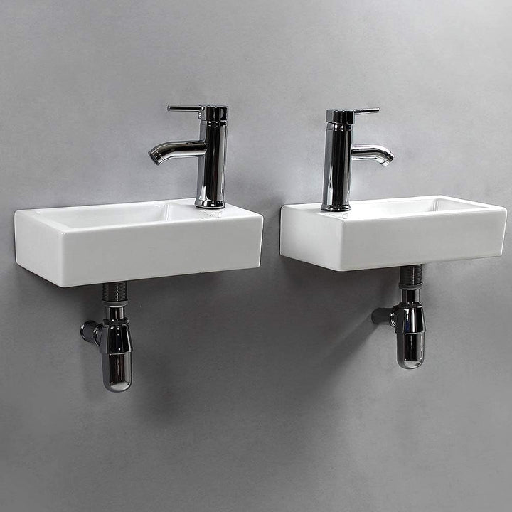 Waschbecken aus Keramik, Wandbefestigung, rechteckig, rechtshändig linke Hand Moderne, Moderne