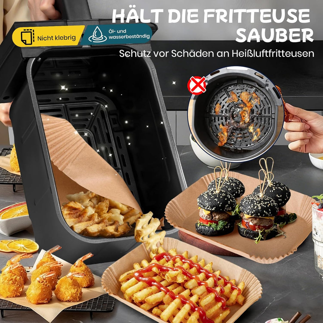 300 Stück Airfryer Backpapier für Tefal Dual Easy Fry EY9018 EY905D 8,3L(5,2/3,1L), Backpapier für H