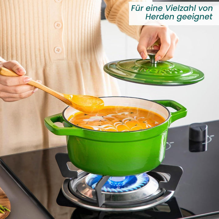 vancasso Emaillierter Schmortopf aus Gusseisen, 2 l, Antihaft-Kochtopf, ofenfest, Induktionsgeeignet