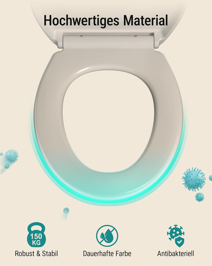 HySail Hochwertiger Toilettendeckel mit Absenkautomatik, Schnellverschluss und Hygienischer Oberfläc