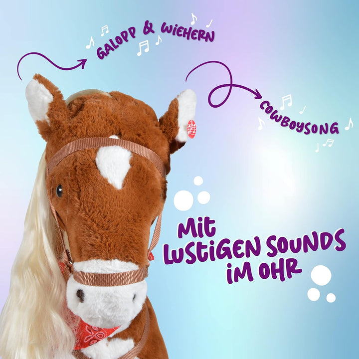 XXL Plüschpferd 105cm - Elsa, das riesige Reitpferd für Kinder, tolles Stehpferd zum Draufsitzen ink