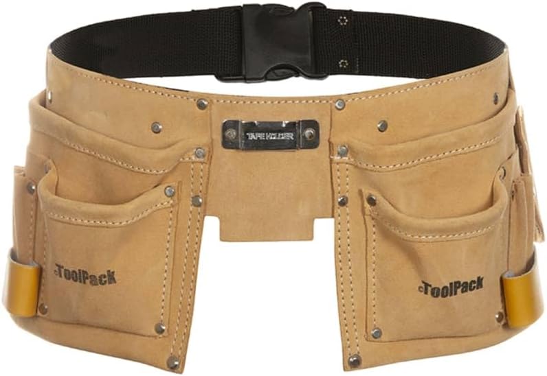 Toolpack 68112366020 Werkzeuggürtel Hobby mit 2 Taschen, Leder, mehrfarbig