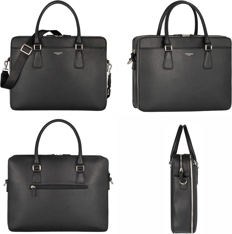 David Jones - Herren Aktentasche - Mann Business Tasche - 13 Zoll Laptoptasche Arbeitstasche - Saffi