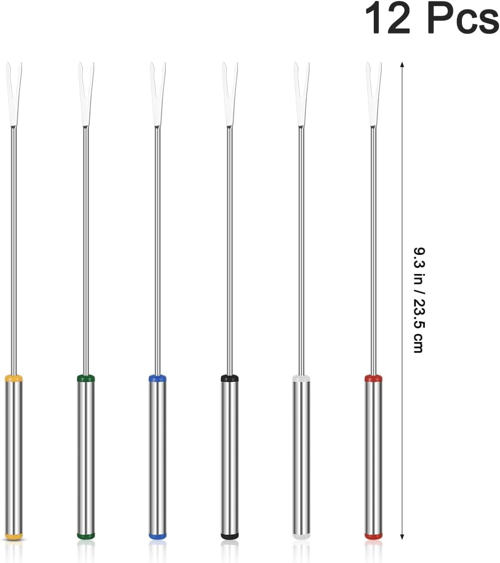Bestonzon Fonduegabeln aus Edelstahl – Käsefonduegabel mit hitzebeständigem Griff für Schokolade, Fo